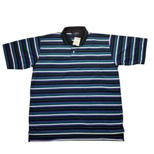 VTG Chesterfield Striped Polo Shirt Men's XL NWT Retro 90s Color block Pocket